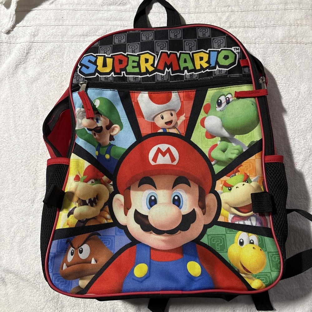 Super Mario Bros Nintendo Backpack for Kids Great Condition